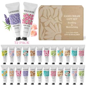 BODY & EARTH # LOVE 72 Pack Natural Plant Fragrance Moisturizing Hand Cream for Dry Hands Hand Cream Gift Set For Women and Girls Hand Lotion Travel Size with Shea Butter Gifts for Women 72x1.0 oz