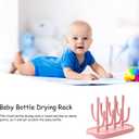 Pink Baby Bottle Drying Rack, Portable Bottle Holder for Baby Accessories
