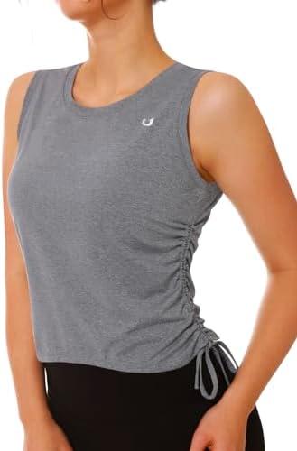 NORTHYARD Sleeveless Workout Tank Tops for Women Quick Dry Athletic Running Gym Top Shirts Loose Fit Ruched Yoga Crop Tops, 2XL