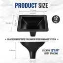 Sosation 12 PCS Under Deck Drainage System Downspout Black PE Under Deck Rain Shield Downspouts Use for 12"&16" Joist Spacing
