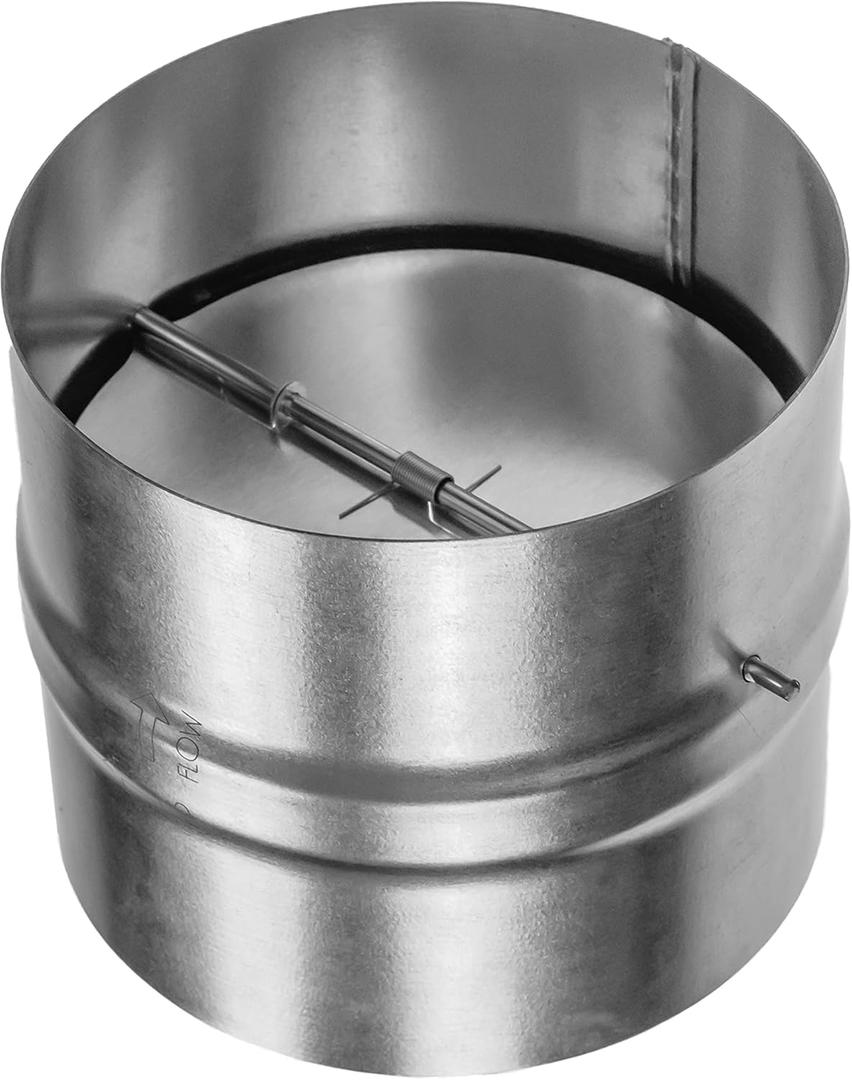 Repa Market 4 Inch Backdraft Damper  Galvanized Steel Draft Blocker/One-Way Airflow Vent Stopper/HVAC Exhaust Dryer Duct Connector  Inline Spring-Loaded Backflow Preventer for Secure Ventilation