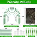 Garden Mesh Netting Kit, 10x30FT Black Ultra Fine Netting & 6 Sets 8FT Fiberglass Garden Hoops, Garden Netting with Frame for Raised Beds, Garden Hoops and Netting for Row Cover, Plant Insect Barrier