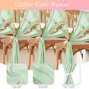12 Pack Sage Green Table Runner 10ft Romantic Chiffon Table Runner for Wedding Baby Shower and Birthday Party Cake Table Decorations(120 x 12 in)