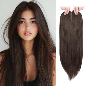 MEDO Hair Toppers for Women, 18 Inch Brown Hair Topper, Long Straight Toppers Hair Pieces for Women, Synthetic Wig Topper Wiglet