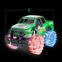 ArtCreativity Light Up Green Monster Truck, 1 Piece, 8 Inch Toy Monster Truck with Flashing LED Tires and Batteries, Push n Go Car Toys for Kids, Fun Gift for Boys and Girls Ages 3 and Up