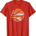 Motivational Quote Basketball Inspiring Words T-Shirt. Red, M