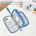 FYY Electronic Organizer, Travel Organizer Bag Pouch, Electronic Accessories Carry Case, Portable Waterproof Double Layers All-in-One Storage Bag for Cable, Cord, Charger, Phone, Earphone, Cyan