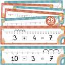 3 x 26 Pack Number Line Dry Erase Boards Cards (Boho Groovy)