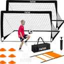 Soccer Goal, Soccer Goals for Backyard, 6x4ft Portable Pop Up Soccer Net Set, Soccer Training Equipment with Soccer Ball, Ladder and Cones