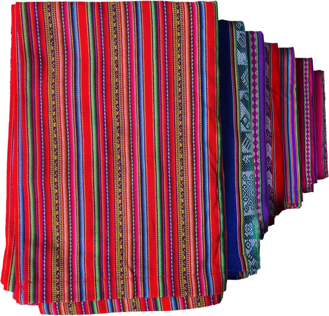 Lucio Fabrics Unique Native Peruvian Throw - Vibrant Colors Lightweight Durable - Home,Yoga, Beach,Camping,Picnic,Outdoor Activities Thin Blanket 70'' x 47'' (Red Andean Stripes)