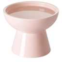 LoeJan Elevated Cat Food and Water Bowls Set, Pink - Raised Ceramic Anti-Vomit Whisker-Free Feeder for Kittens to Adult Cats