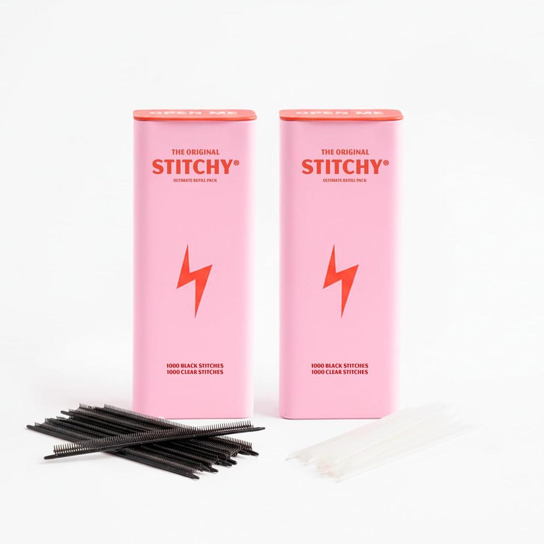 Tucky Micro Fasteners for The Original Stitchy Tagging Gun, Ultimate Refill 2-Pack, 4000ct, 0.18 in Black and White Tag Attachments with Metal Case