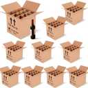 Lounsweer 10 Pcs Wine Bottle Moving Shipping Boxes 14 x 12 x 13 Inch