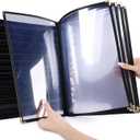 30 Packs 8.5"x11" Restaurant Menu Covers Transparent 7 Pages 14 | Views Menu Holders Book for Restaurant Cafe Bar Black