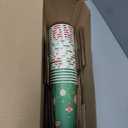 Suttmin 72 Sets/ 216 Pcs Christmas Paper Cups 16 oz Disposable to Go Coffee Cups with Lids and Sleeves Xmas Hot Cocoa Coffee Mug for Cold Drinks Christmas Hot Chocolate Xmas Party Supplies(Bright)