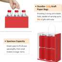 BagDream 8x4.25x10.5 Inch 100Pcs Red Gift Bags Medium Size, Kraft Paper Bags with Handles Bulk for Wedding, Party Favors, Business, Christmas, Grocery Paper Sacks