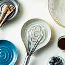 Spoon Rest, Large Ceramic Spoon Holder for Stove Top, Heat-Resistant Cooking Spoon Rest for Kitchen Counter Decor, 5 Inches (Gray)