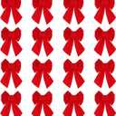 CCINEE 16Pack Red Velvet Christmas Bows, 7 X 5 Inches Christmas Decorative Xmas Wreath Bows for Wreath Garland Home Party Supplies
