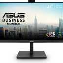 ASUS 27 1080P Video Conference Monitor (BE279QSK) - Full HD, IPS, Built-in Adjustable 2MP Webcam, Mic Array, Speakers, Eye Care, Wall Mountable, Frameless, HDMI, DisplayPort, VGA, Height Adjustable