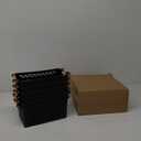 Yesland 6 Pack Plastic Storage Basket, Black Basket Organizer Bin with Handles for Home Office Closet, 6 x 12 x 5 Inches