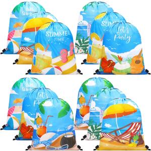 Eccliy 24 Pcs Summer Pool Party Favor Bags Drawstring, Beach 11.8x10