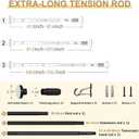 Black Tension Curtain Rod 41-126 In(4-10Ft), Long Curtain Rod No Drilling for Window or Bathroom,Outdoor Tension Rods for Patio, Heavy Duty Shower Rod,Rod Diameter 1.26In-One-bond stretching
