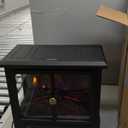 Sweetcrispy 19 Freestanding Electric Fireplace Heater, Indoor Fireplace with Adjustable Flame Effect, Easy Control, Small Corner Heater for Living Room, Bedroom, Carbon Black