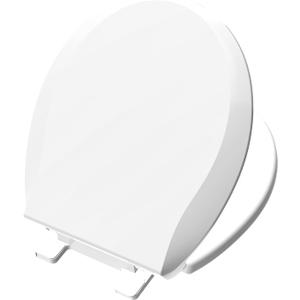 Ansffer Toilet Seat Round Soft Close16.5'', Toilet Lid Slow Close Quiet No Slam, Easy Installation & ReleaseSafe PP Material Easy Clean, Comfortable Ergonomic Design, 2 Years Support, White Plastic
