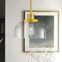 Emak 10 Inch Pendant Lights Kitchen Island, Brushed Gold Pendant Light Fixtures with Clear Glass Shade, Modern Island Lights for Kitchen, Dining Room, Bathroom, PL131-BGD-CG