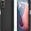 Qinmay Phone Case for Motorola Moto G 5G 2024 Case with HD Screen Protector, Shockproof 3-Layer Cover for Moto G 5G 2024,Black