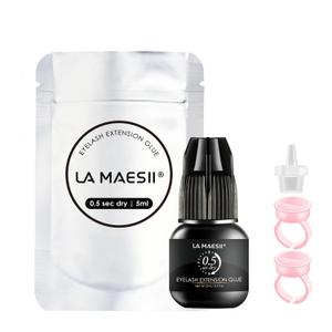 La Maesii Lash Cluster Glue Sensitive Lash Extension Glue Strong Hold Long Lasting 8 Weeks 0.5 Sec Drying Retension Lash Glue Adhesive Waterproof Salon Use