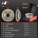 A-Premium 12.8 In (325mm) Rear Vented Brake Rotors and Ceramic Pads Kit