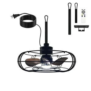 ETUOLMP Outdoor Ceiling Fan with Light and Remote, 21" Wet Rated Outdoor Fans for Patios & Gazebo, 6-Speed Adjustable, 3-Color Dimmable LED (Black)