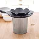 2 x LHS Tea Infuser Strainers for Loose Tea, Flower Stainless Steel Loose Leaf Tea Strainer Stepper with Heat Proof Double Handles, Extra Fine Mesh Tea Ball Infusers