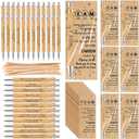Sayglossy 48 Sets Team Gifts for Employees Coworkers Office Motivational Wood Bamboo Pen with Inspirational Cards for Staff Group Teacher School Nurse Assistant Gifts