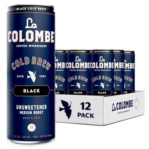 La Colombe Coffee, Cold Brew Black, Unsweetened, 11 fl oz Cans (Pack of 12), Coffeehouse Quality, Natural Sweetness, Specialty Grade Coffee Beans, Ready-to-Drink On-the-Go
