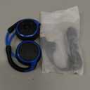 RTUSIA Small Bluetooth Headphones Wrap Around Head  Sports Wireless Headset with Built in Microphone and CrystalClear Sound, Foldable and Carried in The Purse, and 12Hour Battery Life, Blue