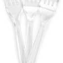 Plasticpro Clear Plastic Forks Disposable Cutlery Medium Weight Utensils 300 Count