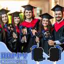 24 Pcs Personalized Graduation Fans Custom Photo Cutout Face Fans with Handle Double Sided Class of 2026 Grad Photo Props Grad Party Supplies Blank DIY Frame for Graduation Party Souvenirs(Blue)