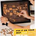 Flinelife USA Landmarks Travel Map, 13x11, Wooden USA Map Puzzle, Perfect For Couples and Families Gift