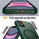 Magnetic for iPhone 11 Phone Case-Compatible with MagSafe-Slim Translucent Matte-Military Grade Drop Protection Phone Case for iPhone 11 6.1", Dark Green