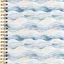 ignytiger Blue Beach Waves Notebook, Coastal Ocean Journal, Preppy Beach Aesthetic Hardcover Spiral Notebook Journal for Note Taking, Blue Office Supplies, 5.5x8.3 Inch