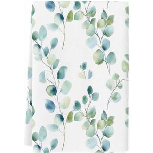 Pengeelia Microfiber Kitchen Towels Leaf Branch Super Absorbent Dish Towels, Green Leaf Decorative Hand Towel for Kitchen Bathroom Bar Washable Fast Drying (1pc)