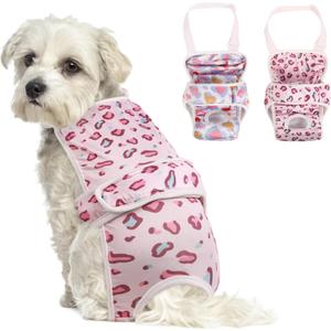 ASENKU 2 Pack Dog Diapers Female Dogs, Dog Suspenders Reusable Doggie Diapers for Female Dogs Small,Washable Dog Period Diapers Dog Panties for Small Girl Dogs in Period Heat