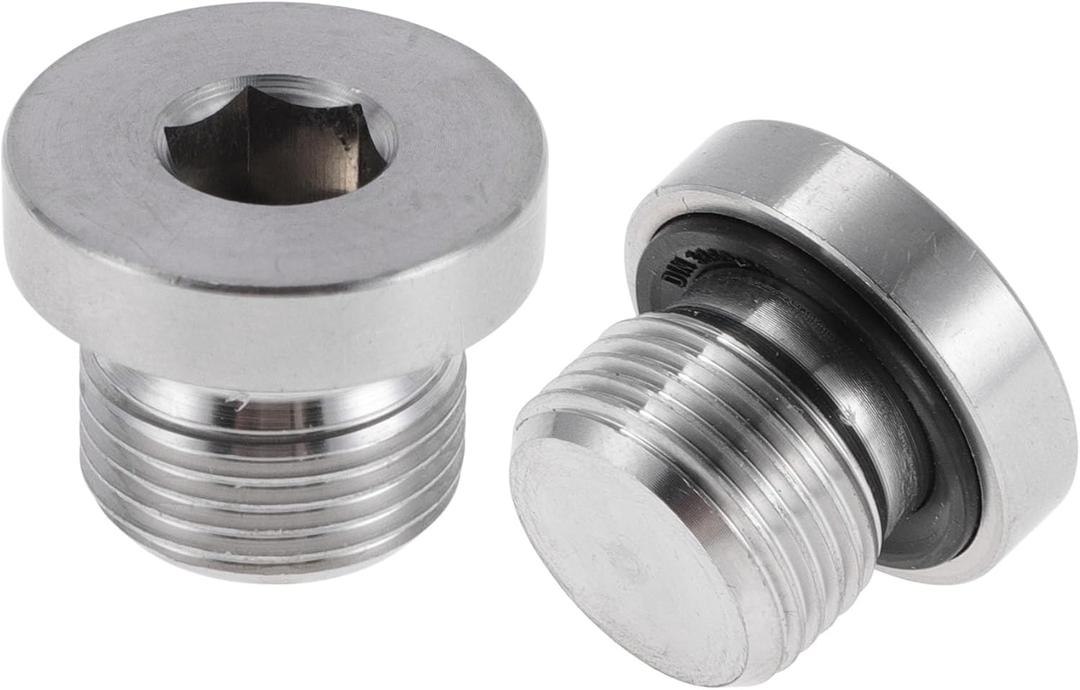 304 Stainless Steel Pipe Fittings M16x1.25 Hexagon Socket ED Plug 43/64" Length 2 Pcs