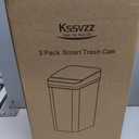 3 Pack Automatic Small Bathroom Trash Can with Lid - 2.5 Gallon Touchless Garbage Can, Motion Sensor Smart Trash Bin, Slim Dog Proof Trashcan, Waterproof Plastic Wastebasket for Bedroom Office Kitchen (Black/White/Grey)