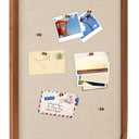 Wonderjune Vintage Framed PinBoard Linen Display Bulletin Board Large Cork Fabric Picture Photo Memo Pinboard Fancy Ornate Decorative Vision Board for Wall(Rectangle,20'' X 30'',Walnut), 30.7" x 20.5"