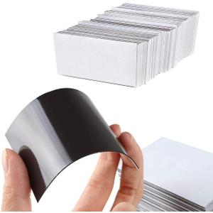 100 Pack 2 x 3.5 inch Business Card Magnets Peel and Stick Adhesive Magnetic Backings Magnet Strong Magnet Blanks Sheets Printable Magnetic Sheet for Dies Storage