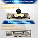 Car Rear View Mirror with Suction Cup, Anti Glare Wide Angle HD Auto Inside Rearview Mirror, 360 Degrees Adjustable Reduce Blind Spots, Universal for Vehicle, Marine, Boat, Truck, SUV, Van