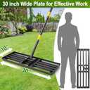 Lawn Leveling Rake, 30"x10" Levelawn Tool, 5FT Adjustable Handle Leveling Tool Heavy Duty Stainless Steel Lawn Leveler for Yard Garden Golf Course Soil Grass